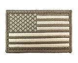 USA American Flag Tactical Patch Velcro Fully Embroidered Morale Tags (Subdued)