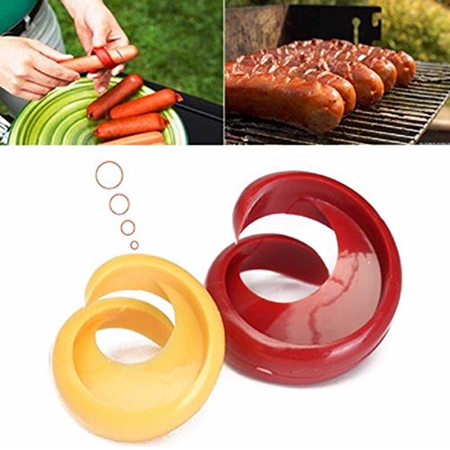 Chige 2 pcs Manual Fancy Sausage Cutter Spiral Barbecue Hot Dogs Cutter Slicer kitchen Cutting Auxiliary Gadget Fruit Vegetable Tools
