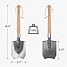 FiveJoy Portable Trench Shovel for Gardening, Camping, Metal Detect, Off-Road, Emergency (J2) - Hard Wood Handle, High Carbon Steel Blade - Excel in Digging, Chopping, Prying - Great to Keep in Trunk