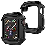UooMoo Compatible with Apple Watch 4 case 44mm, TPU Shockproof Rugged Full-Protective Bumper Cover Replacement for iWatch Apple Watch Series 4 (44mm,Black)