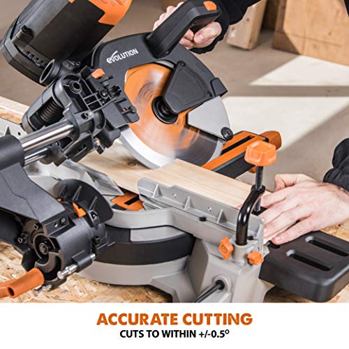 Evolution Power Tools R255SMSDB 10" Multi-Material Double Bevel Sliding Compound Miter Saw - Thumbnail 4