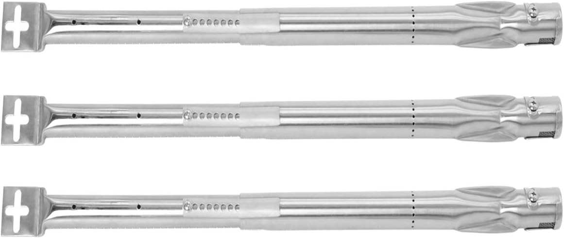 onlyfire 3pcs Universal Stainless Steel Gas Grill Burner Tube Replacement, Extendable from 35cm to 42cm, Diameter 11mm