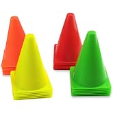 Mirepty 7 Inch Plastic Traffic Cones Sport Training Agility Marker Cone | for Soccer, Skating, Football, Basketball, Indoor and Outdoor Games