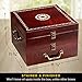 Beautiful 2 Tier Essential Oil Storage Box Organizer with 2 Carry Handles Holds 85 5-30ml & 10ml Roller Bottles (Space for 2oz 4oz Bottles) Free Bottle Opener & 192 EO Labels - Wooden Oil Case Holder