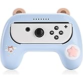 Kuitmor Hand Grips for Joy Con Compatible with Switch 2017 & Switch OLED, Wear-Resistant Switch Controller Holder Cute Joy Con Grip, Silicone Joycon Comfort Grip, 1 Pack, Blue, Not for Switch 2