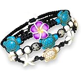 LAVIP Bracelets Anklet for Women Hawaiian Plumeria Flower Turtle Hemp Bracelet