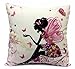 Cotton Linen Girl with Pink Wing Elves and Butterflies New Decorative Pillowcase Throw Pillow Cushion Cover Square 18