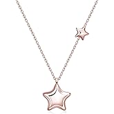 Rnivida Stainless Steel Star Necklace for Women Minimalist Star Charm Pendant with Adjustable Chain