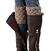 FAYBOX Short Women Crochet Boot Cuffs Winter Cable Knit Leg Warmers Brown