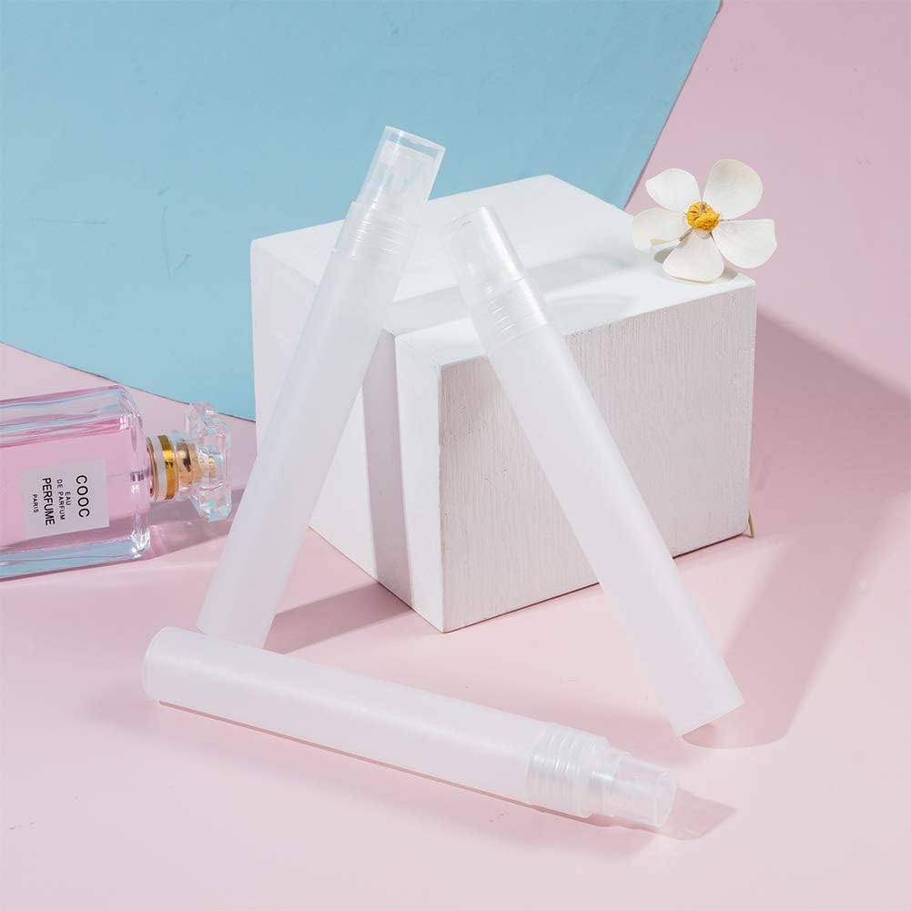 BENECREAT 12PCS 30ml Mini Plastic Spritzer Bottle Frosted Fine Mist Spray Tubes, 2PCS Transfer Pumps, 4PCS Funnels and 4PCS Pipettes for Perfume Lotion Liquids: Everything Else