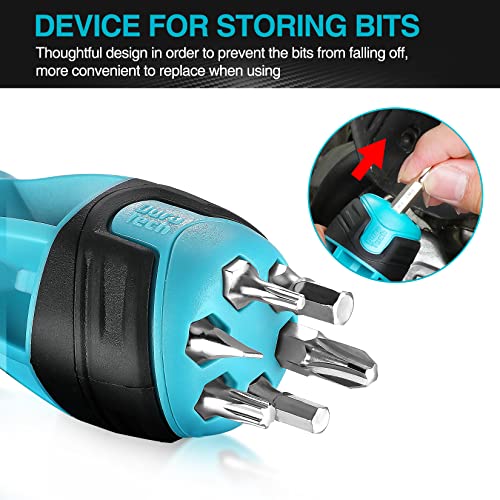 DURATECH Stubby Ratcheting Screwdriver, 12in1 Multibit Short Screw