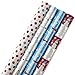 Hallmark Holiday Wrapping Paper Bundle with Cut Lines on Reverse, Foil Snowmen and Snowflakes (Pack of 4, 110 sq. ft. ttl.)