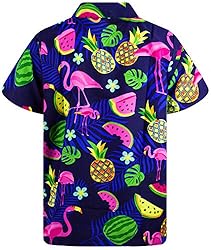 Funky Hawaiian Shirt, Shortsleeve, Flamingo