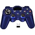USB Wireless Gaming Controller Gamepad for PC/Laptop Computer(Windows XP/7/8/10) & PS3 & Android & Steam (Blue)