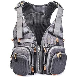 Sxxj Gilet De Pêche Pour Hommes + Gilet De Sauvetage + Sac à Dos Gilet De Sauvetage Multifonction Sac à Dos De Pêche à La Mouche Plusieurs Poches