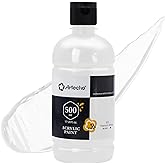 Artecho White Acrylic Paint Large Bottle 500ml / 17oz, White Paint for Canvas, Rocks, Wood, Fabric, Ceramic, Non Toxic