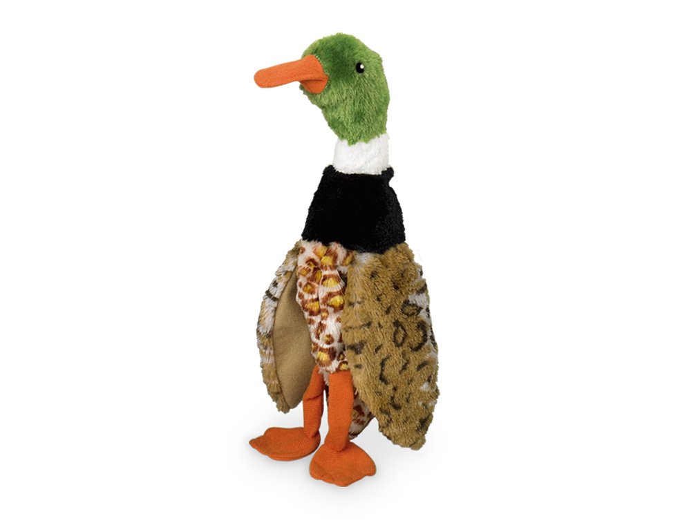 Nobby Flat Duck Plush Animal Toys for Dogs, 34 cm, Green