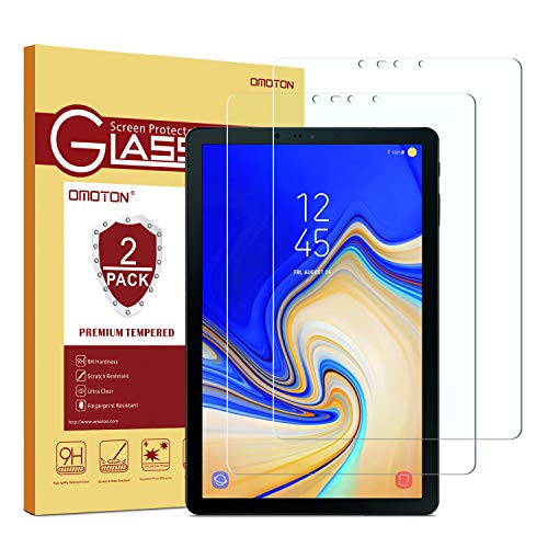 Samsung Galaxy Tab S4 Screen Protector [2 Pack], OMOTON Tempered Glass Screen Protector for Samsung Galaxy Tab S4 10.5 inch (SM-T830 / SM-T837 / SM-T835) (Best Big Screen Tablet)