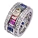 Weina Women's 925 Sterling Silver 11.98cttw Gemstone Filled Morganite Topaz Garnet Amethyst Ruby Aquamarine Ring