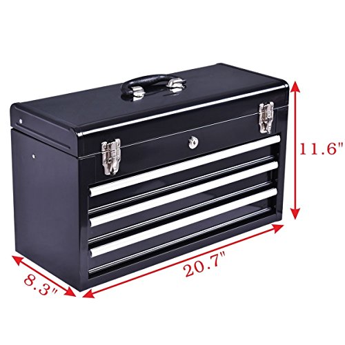 New Portable Tool Chest Box Storage Cabinet Garage Mechanic Organizer 3 Drawers