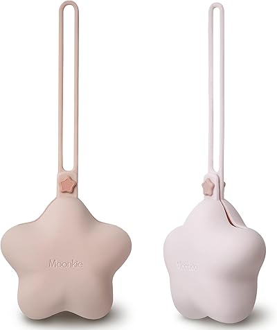 Moonkie Dummy Case 2 Pack Silicone Pacifier Holder Storage Box Blush Lilac