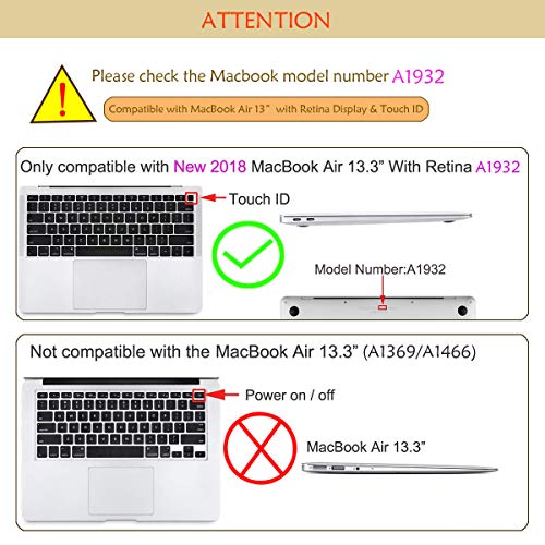 MacBook Air Case,Laptop Case,Plastic Hard Shell Case Smooth Matted for MacBook Air 13-inch Model A1932 Retina Display(2018 Release) with Keyboard Cover,Screen Protector,Cleaning Brush (Clear Pink)