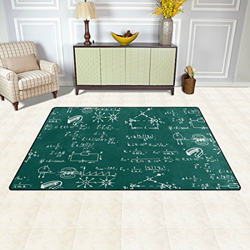 WellLee Area Rug,Electric Magnetic Law Theory Physics Mathematical Floor Rug Non-Slip Doormat for Living Dining Dorm Room Bedroom Decor 31x20 Inch