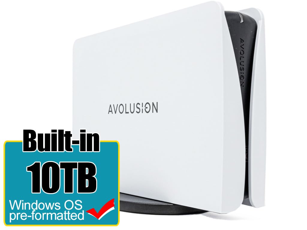 Avolusion PRO-5Y Series 10TB USB 3.0 External Hard Drive for WindowsOS Desktop PC/Laptop (White) - 2 Year Warranty