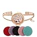 SENFAI Fashion Bijoux Openable Engrave Tree Tag Round Box Locket Bangles Essential Oil Aromatherapy Diffuser Cuff Bangle Bracelet for Women (Rose Gold Color 1)