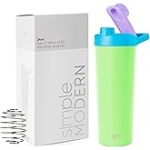 Simple Modern Stainless Steel Shaker Bottle with Ball 24oz | Metal Insulated Cup for Protein Mixes, Shakes and Pre Workout | Rally Collection | Baja Mix