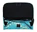 Beautiful Asian Silk Brocade Style Semi-Hard Eyeglass Case Front Closure Blue