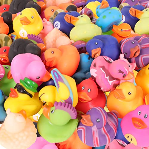 50Pack Assorted Rubber Ducks Baby Bath Toys I Baby Shower Mini Rubber