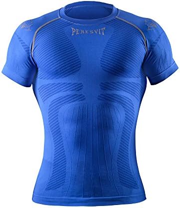 Mens Peresvit Rush 3D Performance Seamless Compression T-shirt Short Sleeve Royal (Large/X-Large)