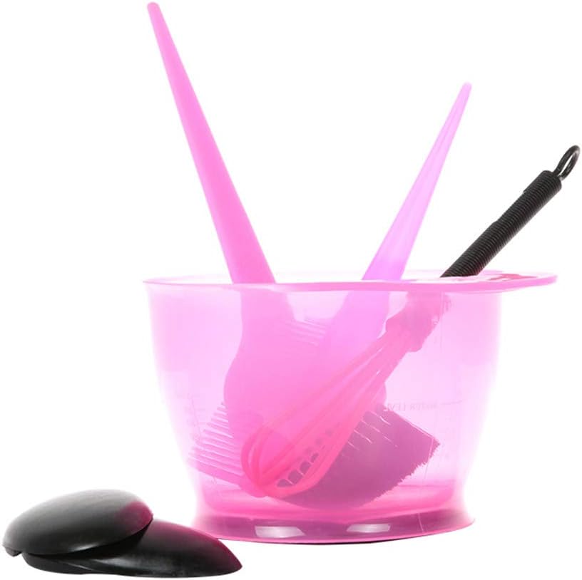 Winner666 Hair Coloring Dyeing Kit Color Brush Comb Mixing Bowl Salon Tint Tool Set Hair Color Brushes Professional Hairdressing Tools (Pink)
