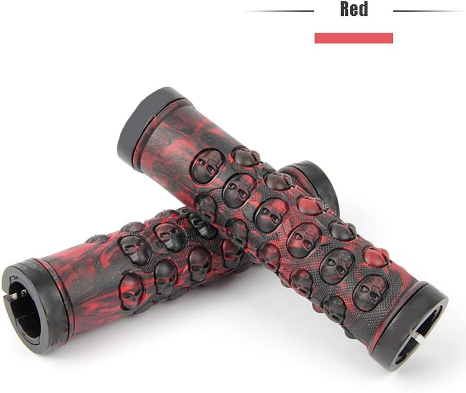 OULATUWB Non Slip Skull Silica Gel Bike Grips Lock on Locking Bicycle Handlebar Grips Mountain Bike BMX