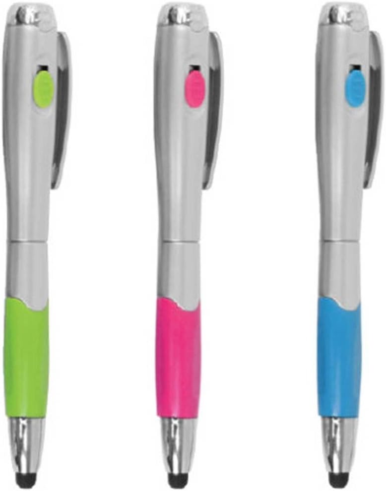 Stylus [3 Pcs], 3-in-1 Universal Touch Screen Stylus + Ballpoint Pen + LED Flashlight for Smartphones Tablets iPad iPhone Samsung etc