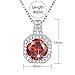 BSTONE Sterling Silver Necklace Cubic Zircon Necklace Halo Pendant Simulated Garnet January Birthstone Birthday Gifts for Women mother's day gifts best gift for mother's day mother's day jewelry gift