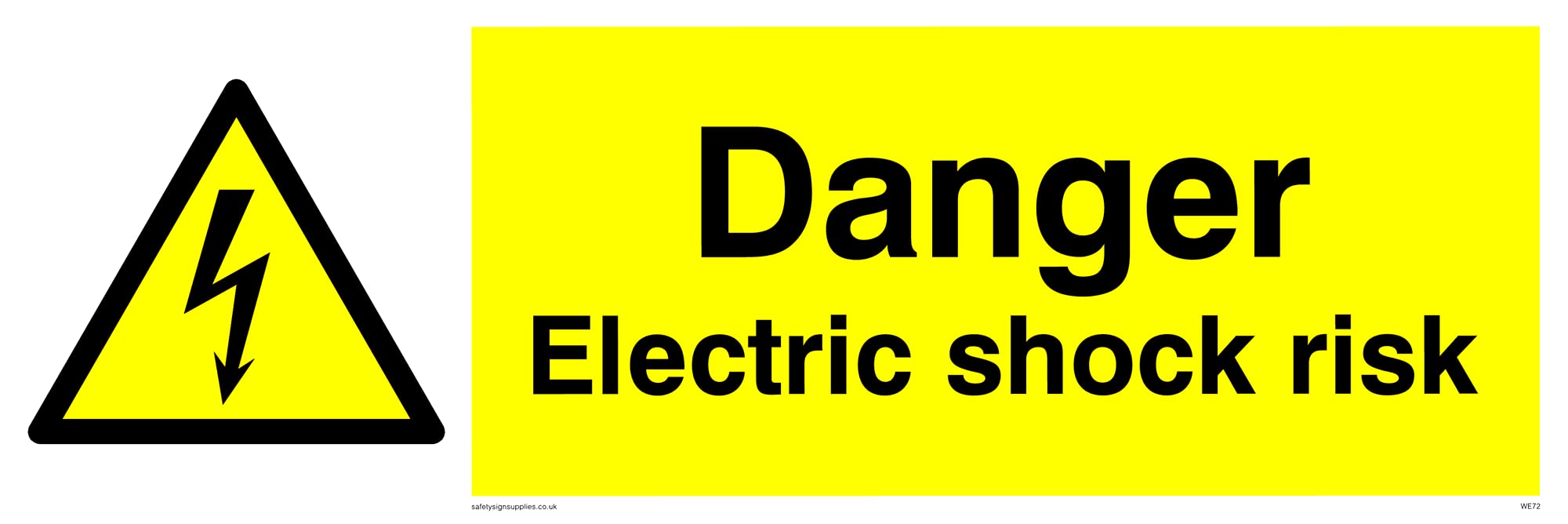Pack of five - Danger Electric Shock Risk Sign - 300x100mm - L31