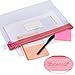 Zipper Pouch, Wisdompro 4 Packs Durable Letter Size Waterproof Mesh File Bag, Document Organizer - Pink