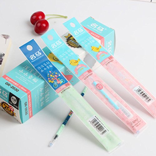 Gbell Portable 0.35mm Black Ink Pen Refills Office School Stationary Writing Supplies for Kids Adults, 20Pcs/Lot (Black)