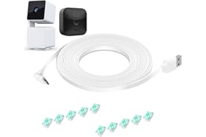 DIANMU 10FT Wyze Cam Pan V3 Cable,Power Cord for Blink Outdoor (3rd Gen),Wyze Cam V3 Pro,90 Degree L-Shaped Micro USB Power Extension Cable Weatherproof Charging Cord(Not for WyzeCamV3/Blink4th) 1PACK