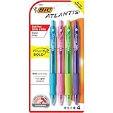 BIC Velocity Bold Fashion Retractable Ball Pen, Bold Point (1.6 mm), Assorted, 4-Count