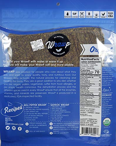 Raw Organic Mini Original Veggie Wraps | Wheat-Free, Gluten Free, Paleo Wraps, Non-GMO, Vegan Friendly Made in the USA
