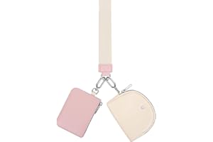 ZRRAJOY Mini Zip Around Wristlet Wallet for Women - Dual Pouch Coin Purse, Keychain & Wristlet, Small Cute Clutch for Teen Girls, Compact Organizer for Cards, Keys, and Coins(Pink+White)