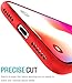 TOZO for iPhone X Case Soft Grip Matte Finish TPU + PC Clear Hard Back Panel Hybrid PC+TPU -Protect Cover Shock Absorption Back Transparent Bumper for iPhone 10 / X Red Edge