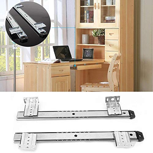 Black Cabinet Hardware Keyboards Ball Bearing Tray Slides 2pcs