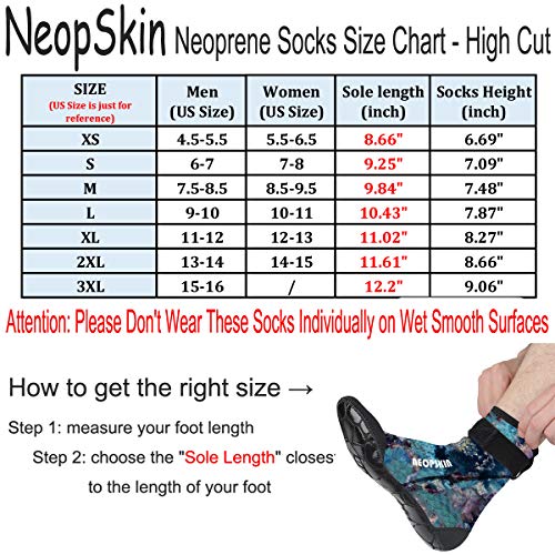 image for NeopSkin Neoprene Socks 3mm Beach Volleyball Sand Soccer Socks Water B