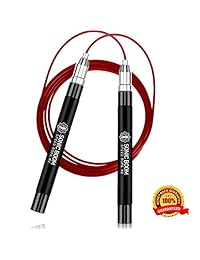 Sonic Boom M2 Cuerda de salto de alta velocidad   pendiente de patente auto bloqueo, diseño sin tornillos   gira con peso, 360 grados, agarre de silicona con 2 cables de cuerda de velocidad para crossfit, entrenamiento en casa y más