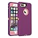 Co-Goldguard 3-Layer Heavy Duty 3 in 1 Covers Built-in Screen Protector Silicon Phone Case for iPhone 7 Plus/8 Plus,Purple&Pink