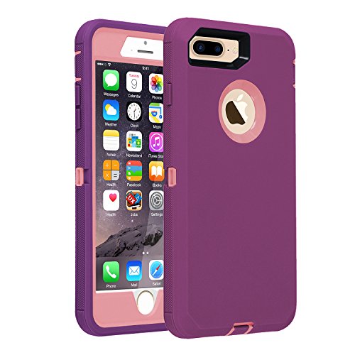iPhone 7+/8+ Case, [Heavy Duty] Defender Armor 3 in 1 Built-in Screen Protector Rugged Cover Dust-Proof Shockproof Drop-Proof Scratch-Resistant Shell for Apple iPhone 7 Plus 8 Plus 5.5